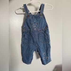 Vintage 2000’s 3-6M OshKosh B'gosh Puppy Denim Overalls Baby